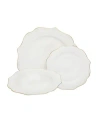Godinger Arendale Bone China 12 Pc. Dinnerware Set, Service For 4 In White