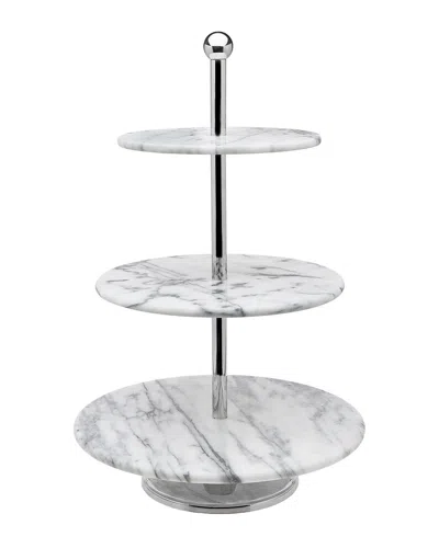 Godinger Arian Marble 3 Tier Server In White