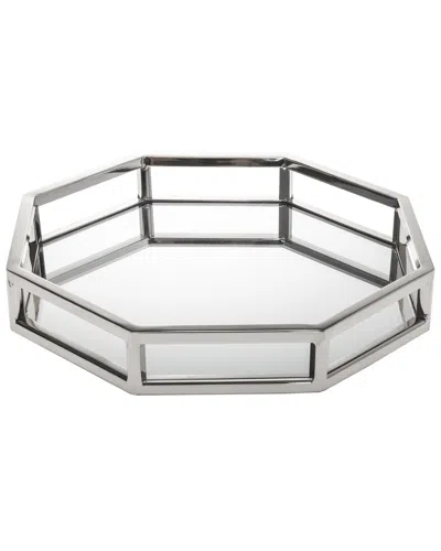 Godinger Aspen Mirrored Nickel 10in Octagonal Tray In Silver
