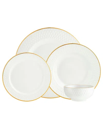 Godinger Avea Porcelain 16pc Dinnerware Set In White