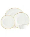 Godinger Avea Porcelain 16pc Dinnerware Set In White