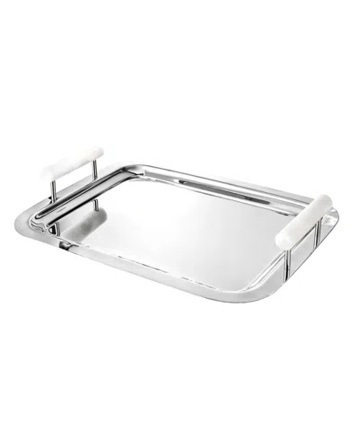 Godinger Azure Resin Serving Tray In Silver