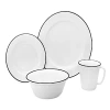 Godinger Bistro Black Band 16pc Set In White/black