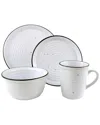 Godinger Bistro Stoneware 16pc Dinnerware Set In White