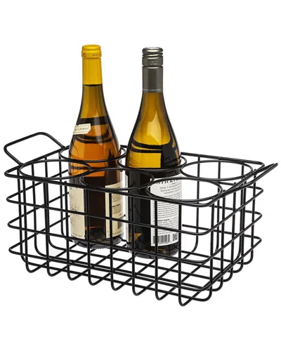 Godinger Black Wine Rack Crate In Multi