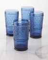 Godinger Blue Claro Highball Glasses, Set Of 4 In Blue