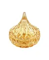 Godinger Candy Dish, Amber Hershey's Kiss In Amber