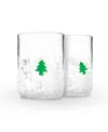 Godinger Christmas Tree Double Old-fashioned Glasses, Set Of 2 In Transparent