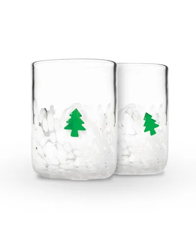Godinger Christmas Tree Double Old-fashioned Glasses, Set Of 2 In Transparent