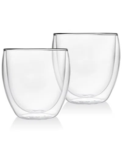Godinger Clarent Double Walled Short Cups (set Of 2) In Clear
