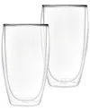 Godinger Clarent Double Walled Tall Cups (set Of 2) In Clear