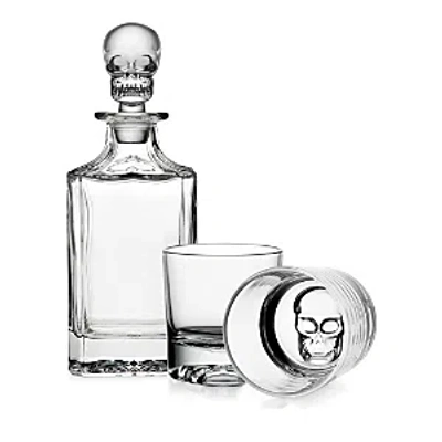 Godinger Clarion Skull 3-piece Decanter Set In Clear