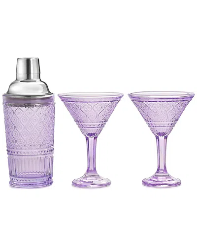 Godinger Claro Cocktail Shaker & Martini Set In Purple