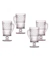 Godinger Claro Footed Mug, Set Of 4 In Pink