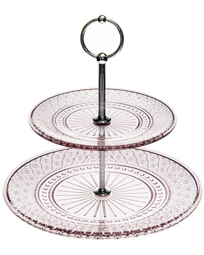 Godinger Claro Pink Two Tiered Server