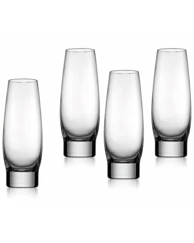 Godinger Column Flute Glasses (set Of 4) In Transparent