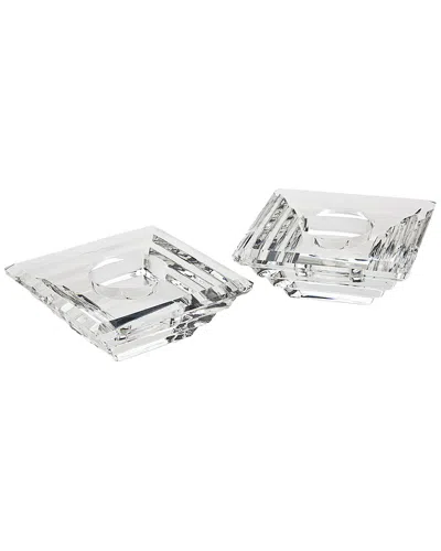 Godinger Deco Votive Holder Pair In Clear