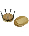 Godinger Crown Coaster Set In Brown