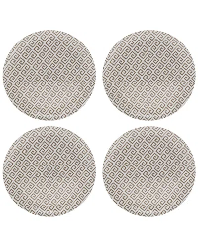Godinger Dnu Aur Discontinued  Geometric Melamine Dinner Plates (set Of 4) In Gold