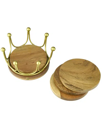 Godinger Gold Crown Coaster Set