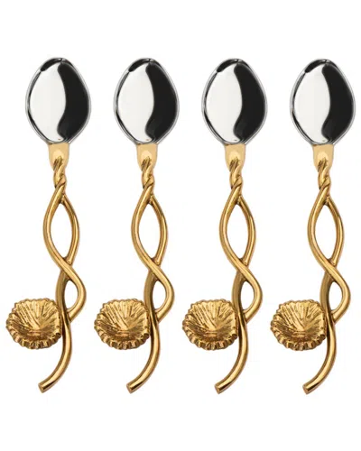 Godinger Dnu Aur Discontinued  Mayfair Dessert Spoons Set Of 4 In Gold