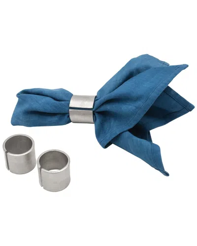 Godinger Steele Round Cuff Napkin Rings (set Of 4) In Silver