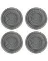 Godinger Dnu Aur Discontinued  Swirl Melamine Dinner Plates (set Of 4) In Grey