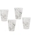 Godinger Dnu Unprofitable  Marble Melamine Tumblers (set Of 4) In Grey