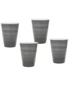 Godinger Dnu Unprofitable  Swirl Melamine Tumblers (set Of 4) In Grey