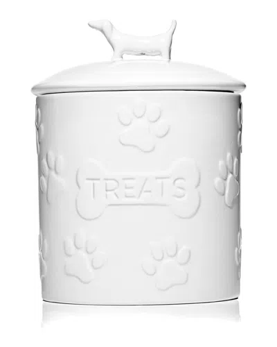 Godinger Dog's Life Treat Canister In White