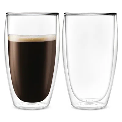 Godinger Double Walled Tall Coffee/latte Cups, Set Of 2 In Transparent