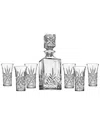 Godinger Dublin Crystal 7 Piece Spirits Decanter & Shot Glass Set In Clear