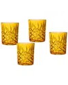 Godinger Dublin Acrylic Double Old-fashioned Glasses, Set Of 4 In Yellow