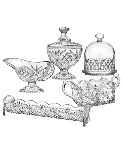 Godinger Dublin Crystal 5pc Host & Server Set In Gray