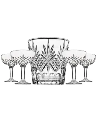 Godinger Dublin Crystal 5pc Ice Bucket & Champagne Coupe Set In Clear