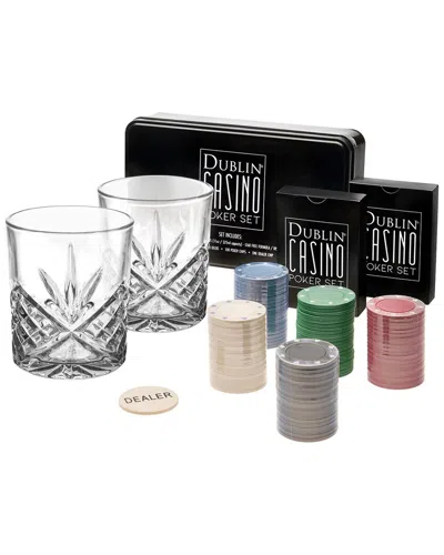 Godinger Dublin Crystal 9 Casino Poker Set In Multi