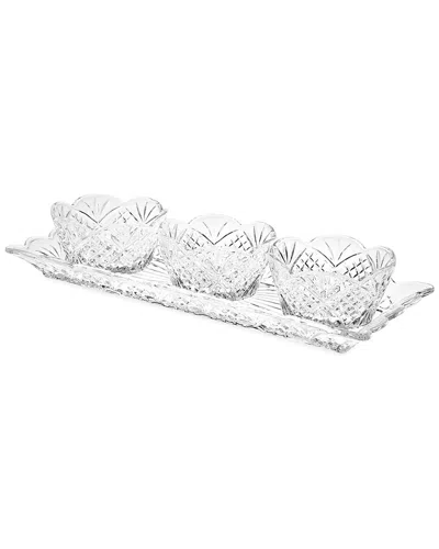 Godinger Dublin Crystal Scalloped Appetizer Server In Transparent