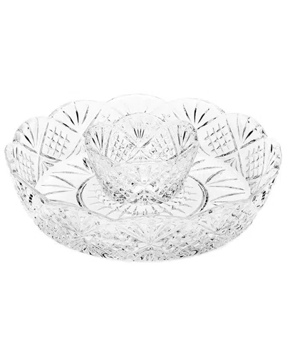 Godinger Dublin Crystal Scalloped Chip & Dip Bowl In Transparent