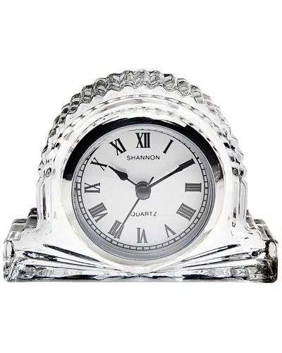 Godinger Dublin Crystal Small Mantle Clock In Silver