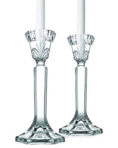 Godinger Dublin Crystal Tapered Candlestick Set In Blue