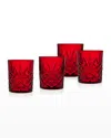Godinger Dublin Double Old-fashioned Glasses, Set Of Four In Red