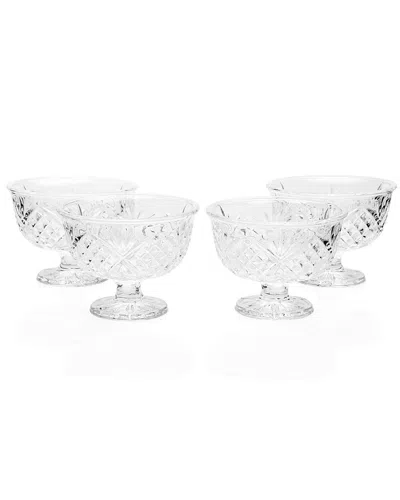 Godinger Dublin Set Of 4 4.35in Ice Cream Bowls In Transparent