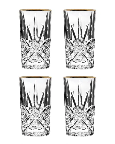 Godinger Dublin Set Of 4 Gold 10oz Highballs