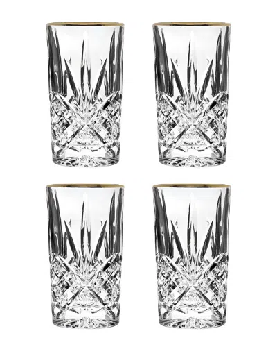 Godinger Dublin Set Of 4 Gold 10oz Highballs No Co In Transparent