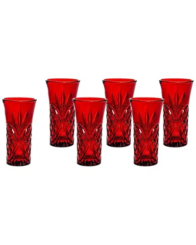 Godinger Dublin Set Of 6 Vodka Shooters In Red