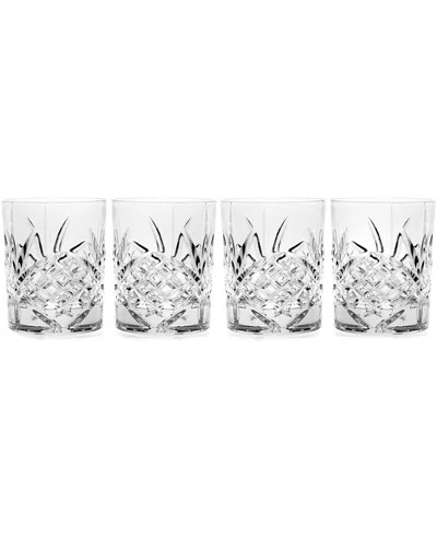 Godinger Dublin Set Of Four 8oz Double Old-fashioned Glasses In Transparent