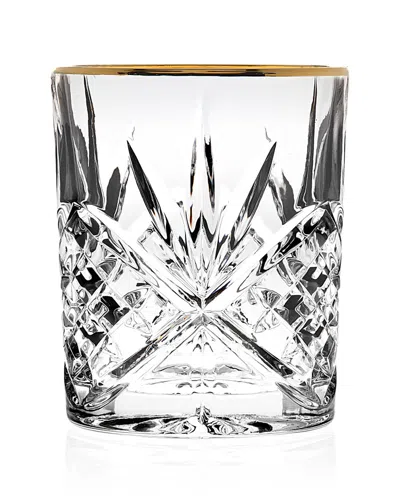 Godinger Dublin Set Of Four 8oz Gold Double Old Fashioned Glasses In Transparent