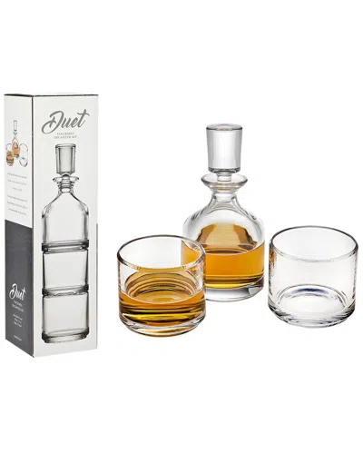 Godinger Duet Stacking Decanter Set In Clear