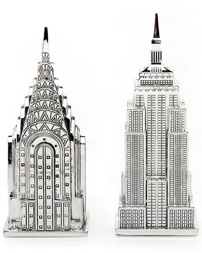 Godinger Empire State & Chrysler 2pc Salt And Pepper Shakers