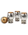 Godinger Grape Hammered Shot Cup Set Of 4 In Silver
